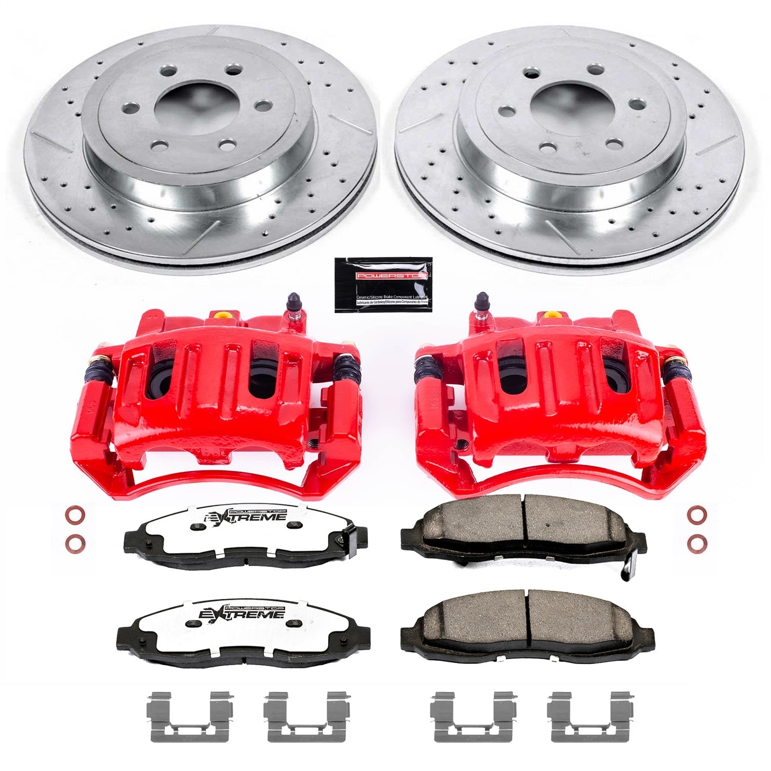 PowerStop Front Z36 Truck & Tow Kit w/ Calipers | Dodge Dakota (2003–2004) (KC2187-36)
