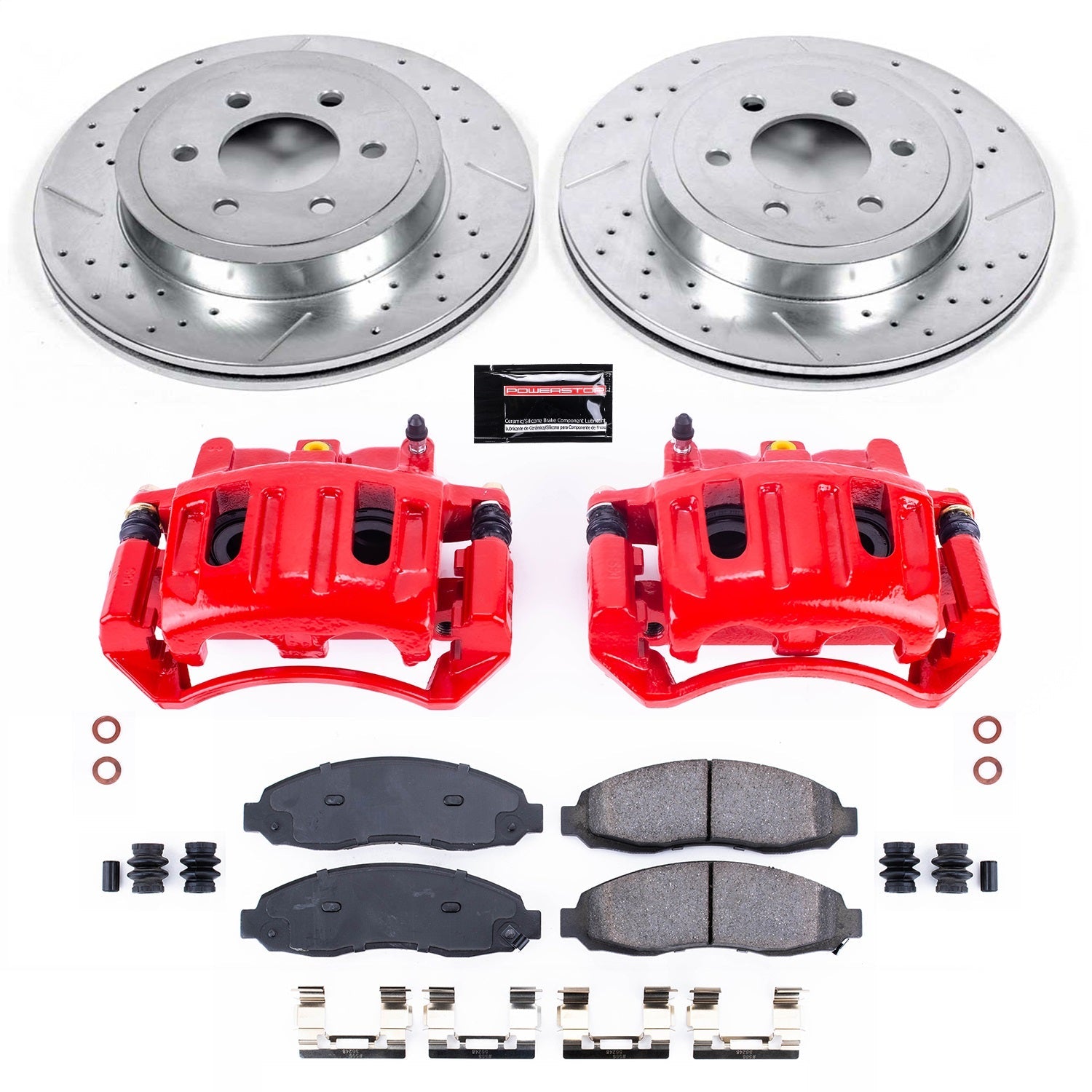 PowerStop Front Z23 Evolution Sport Brake Kit w/ Calipers | Dodge Dakota (2003–2004) (KC2187)