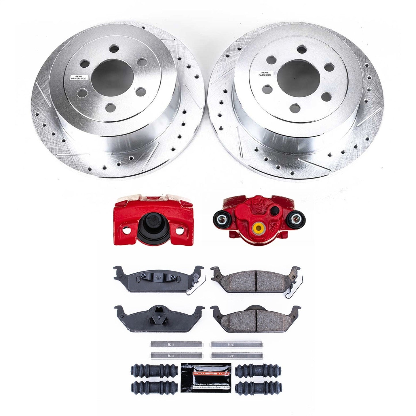 PowerStop Rear Z23 Evolution Kit w/ Calipers | Dodge Dakota (2003–2004) (KC2192)