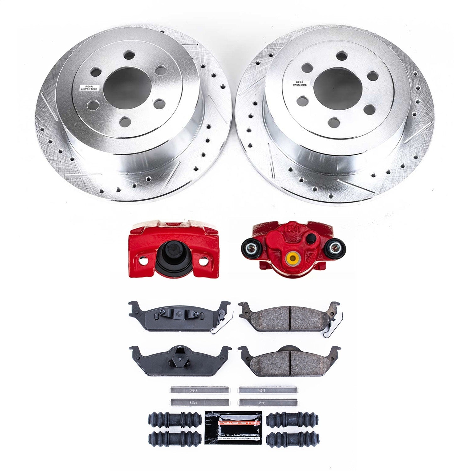 PowerStop Rear Z23 Evolution Kit w/ Calipers | Dodge Dakota (2003–2004) (KC2192)