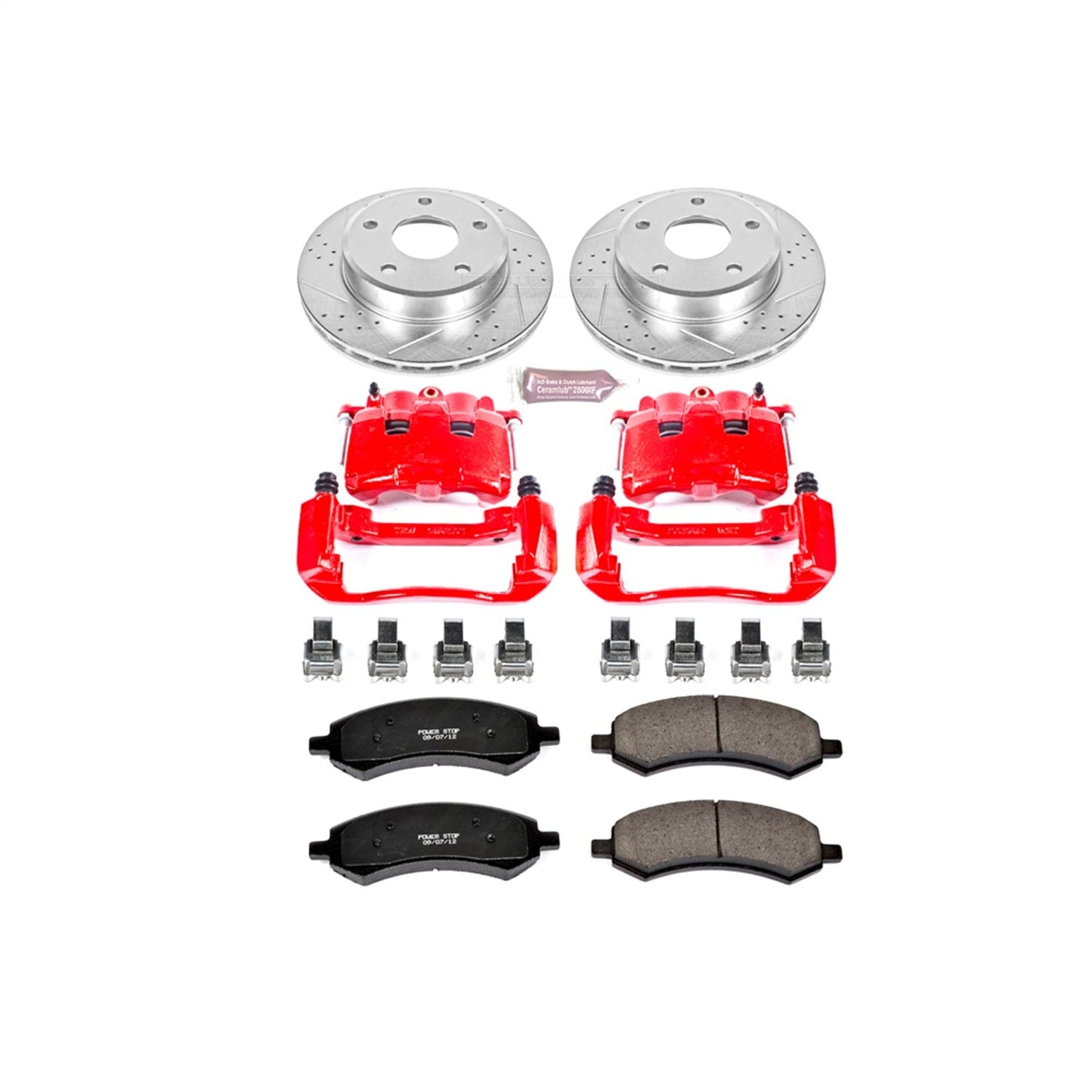 PowerStop Front Z23 Evolution Sport Brake Kit w/ Calipers | Dodge Dakota (2005–2008) (KC2193)