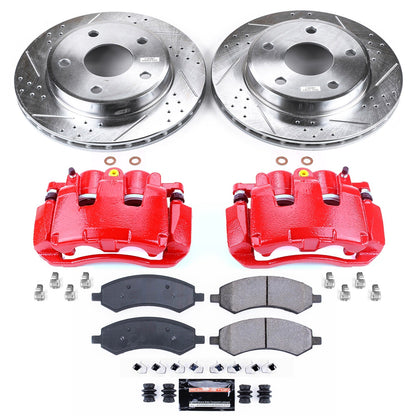 PowerStop Front Z23 Evolution Sport Brake Kit w/ Calipers | Dodge Dakota (2009–2010) (KC2193A)