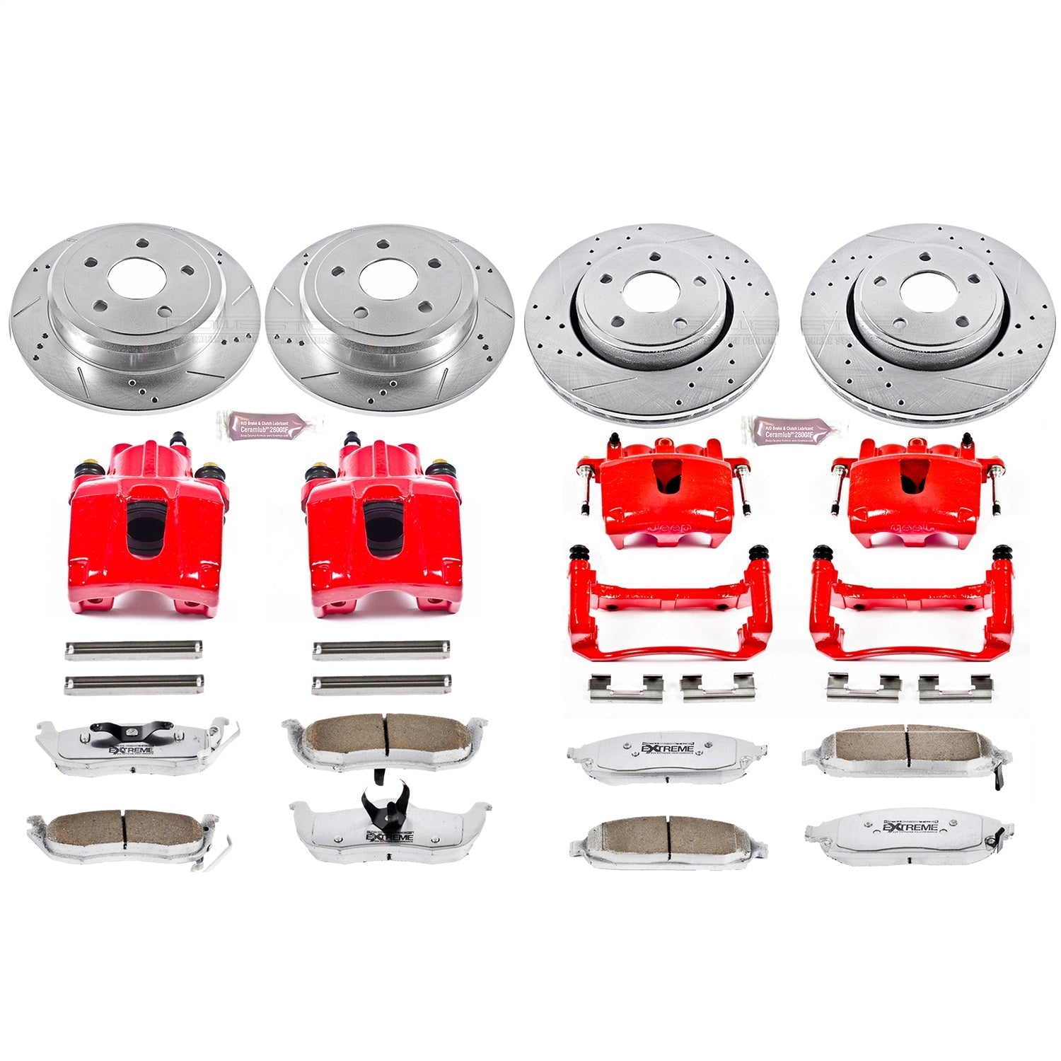 PowerStop Front & Rear Z26 Street Kit w/ Calipers | Jeep Commander (2006–2010) (KC2220-26)