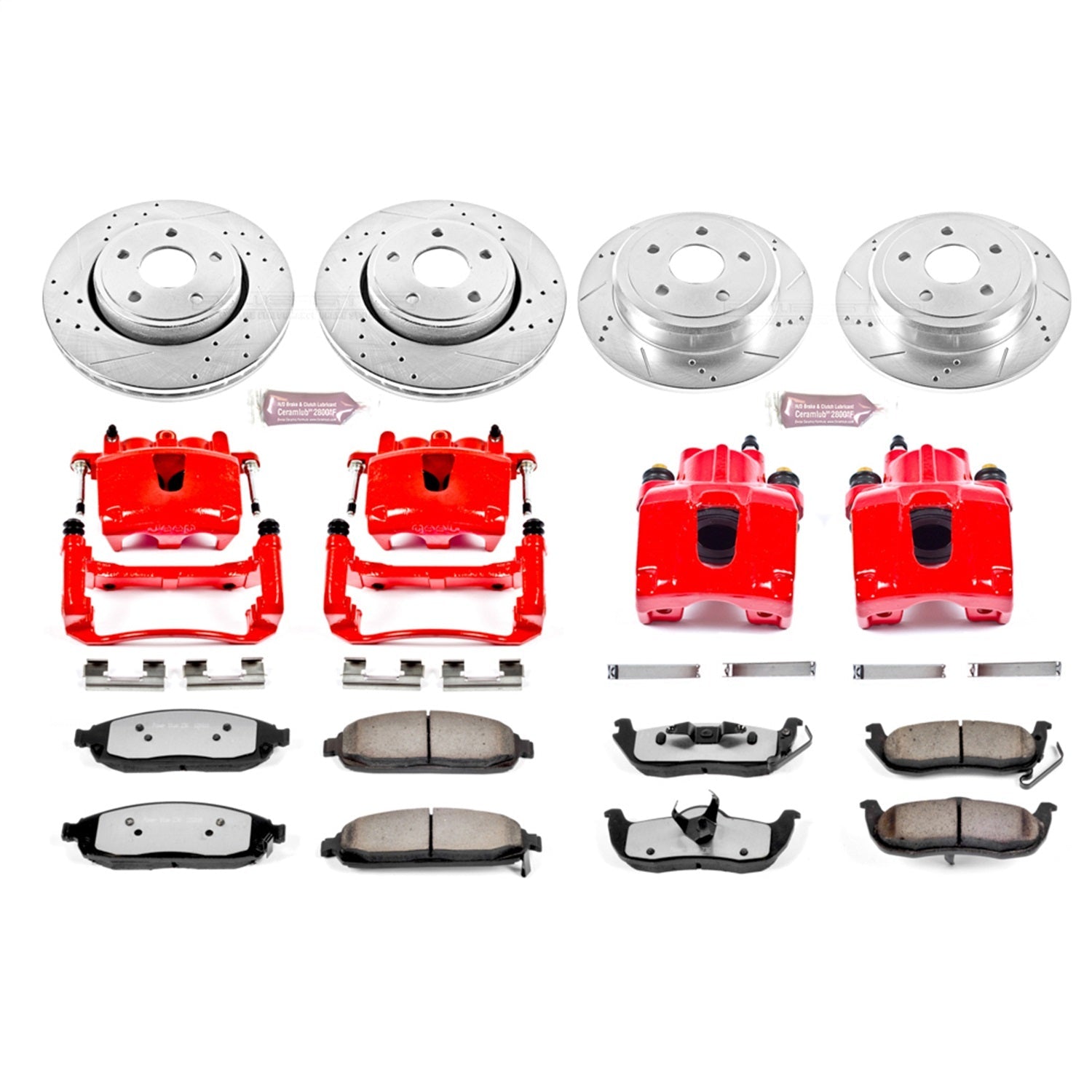 PowerStop Front & Rear Z36 Truck & Tow Kit w/ Calipers | Jeep Commander 2006–2010 (KC2220-36)