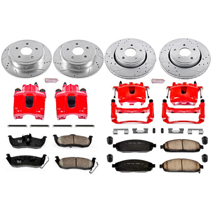 PowerStop Front & Rear Z23 Evolution Sport Brake Kit w/ Calipers | Jeep Commander (2006–2010) (KC2220)