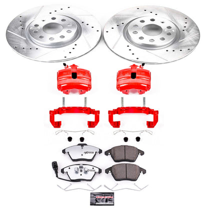 PowerStop Front Z26 Street Warrior Brake Kit w/ Calipers | Audi A3 (2006–2009) (KC2259A-26)