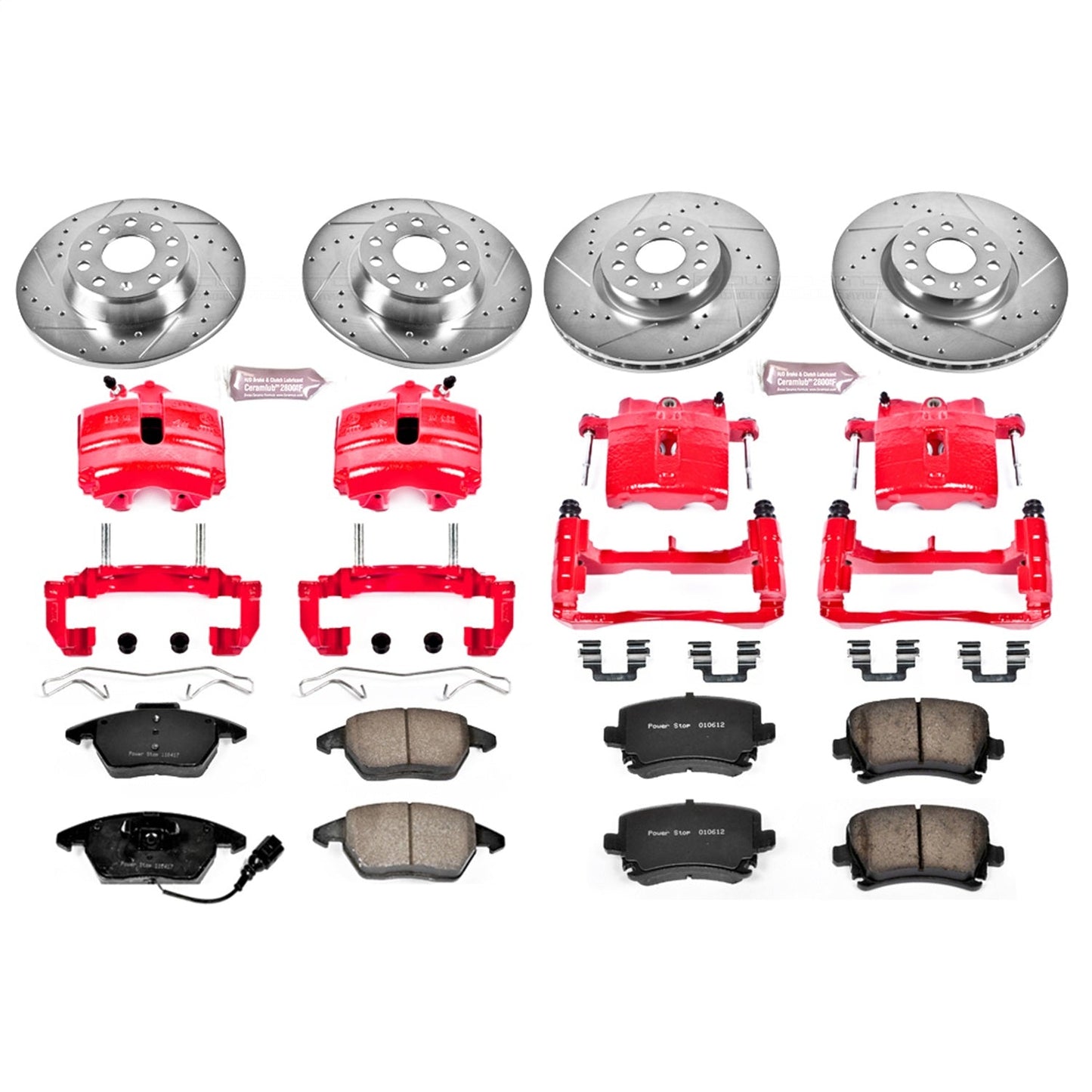PowerStop Front & Rear Z23 Evolution Sport Brake Kit w/ Calipers | Audi A3 (2009) (KC2260B)