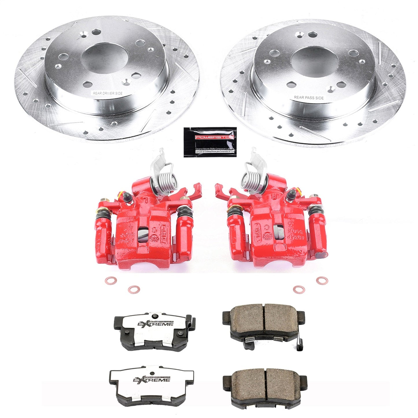PowerStop Rear Z26 Street Warrior Brake Kit w/ Calipers | Honda Accord (1998–2002) (KC2270D-26)