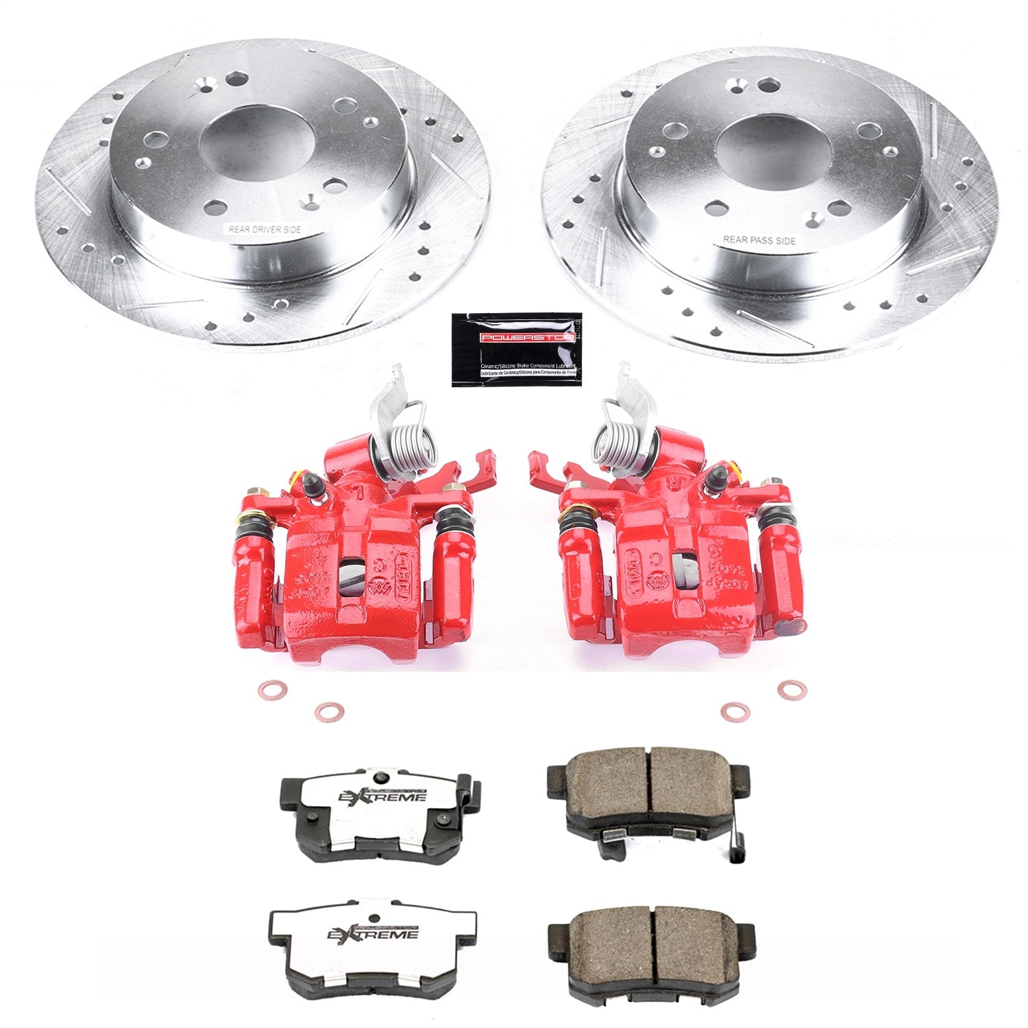 PowerStop Rear Z26 Street Warrior Brake Kit w/ Calipers | Honda Accord (1998–2002) (KC2270D-26)