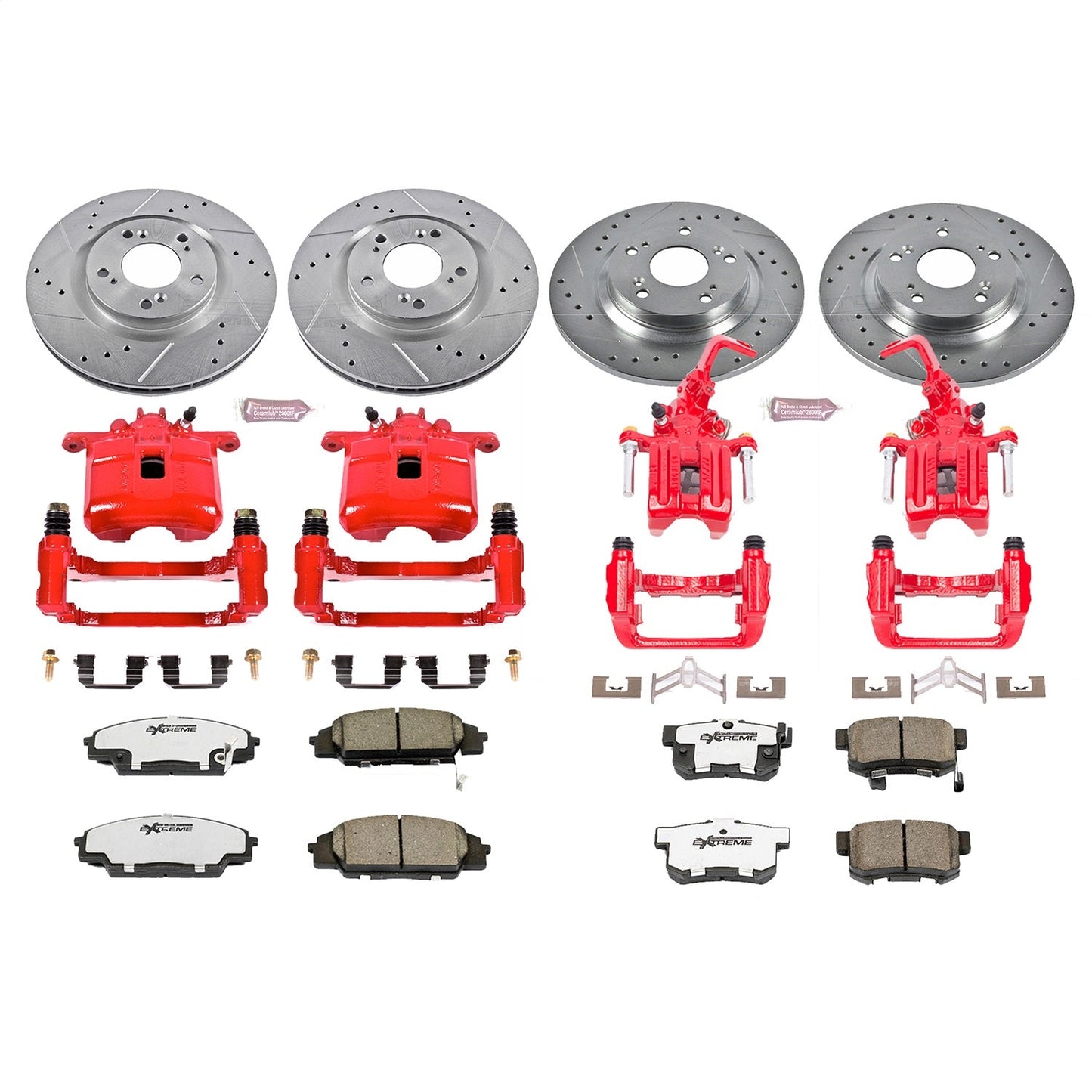 PowerStop Front & Rear Z26 Street Warrior Brake Kit w/ Calipers | Honda S2000 (2000–2009) (KC2277-26)