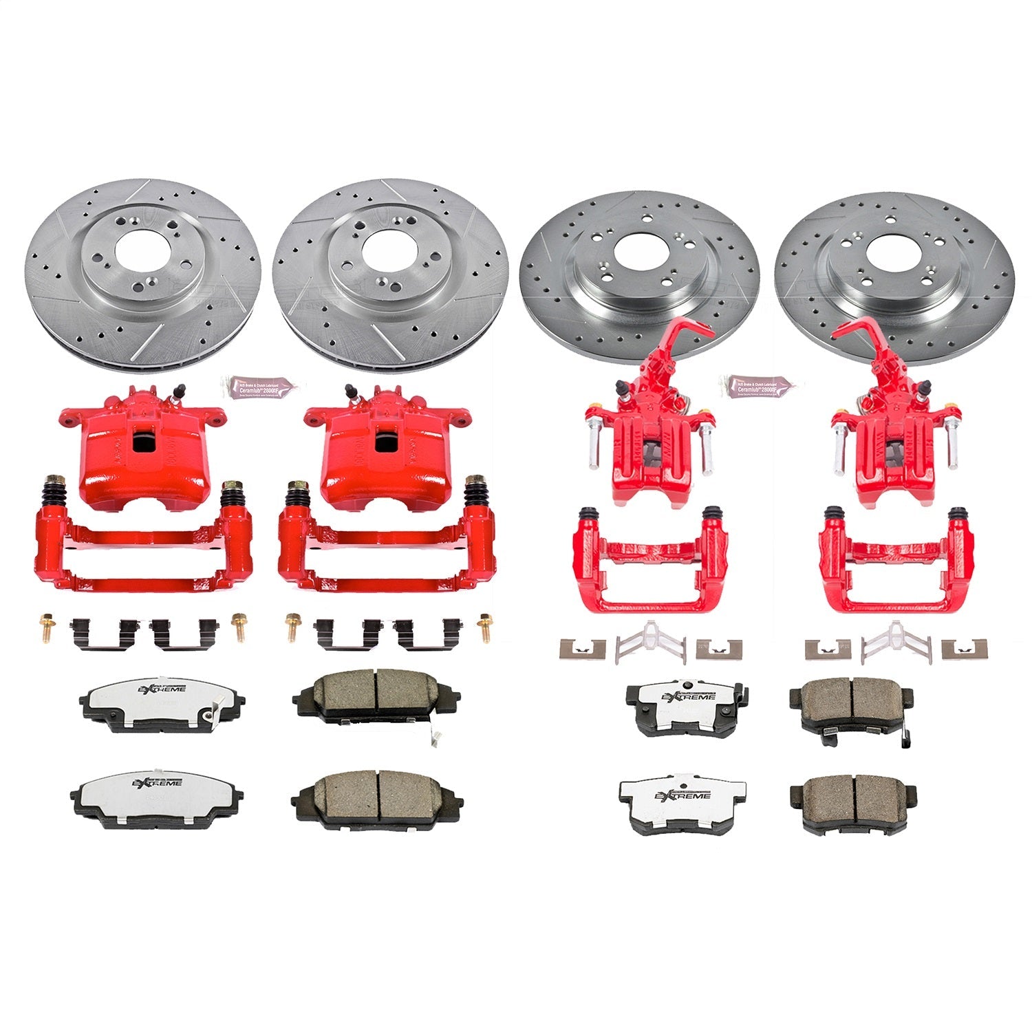 PowerStop Front & Rear Z26 Street Warrior Brake Kit w/ Calipers | Honda S2000 (2000–2009) (KC2277-26)