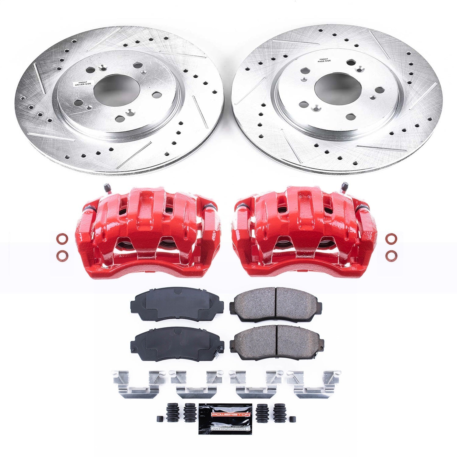 PowerStop Front Z23 Evolution Sport Brake Kit w/ Calipers | Acura RDX (2007–2012) (KC228)