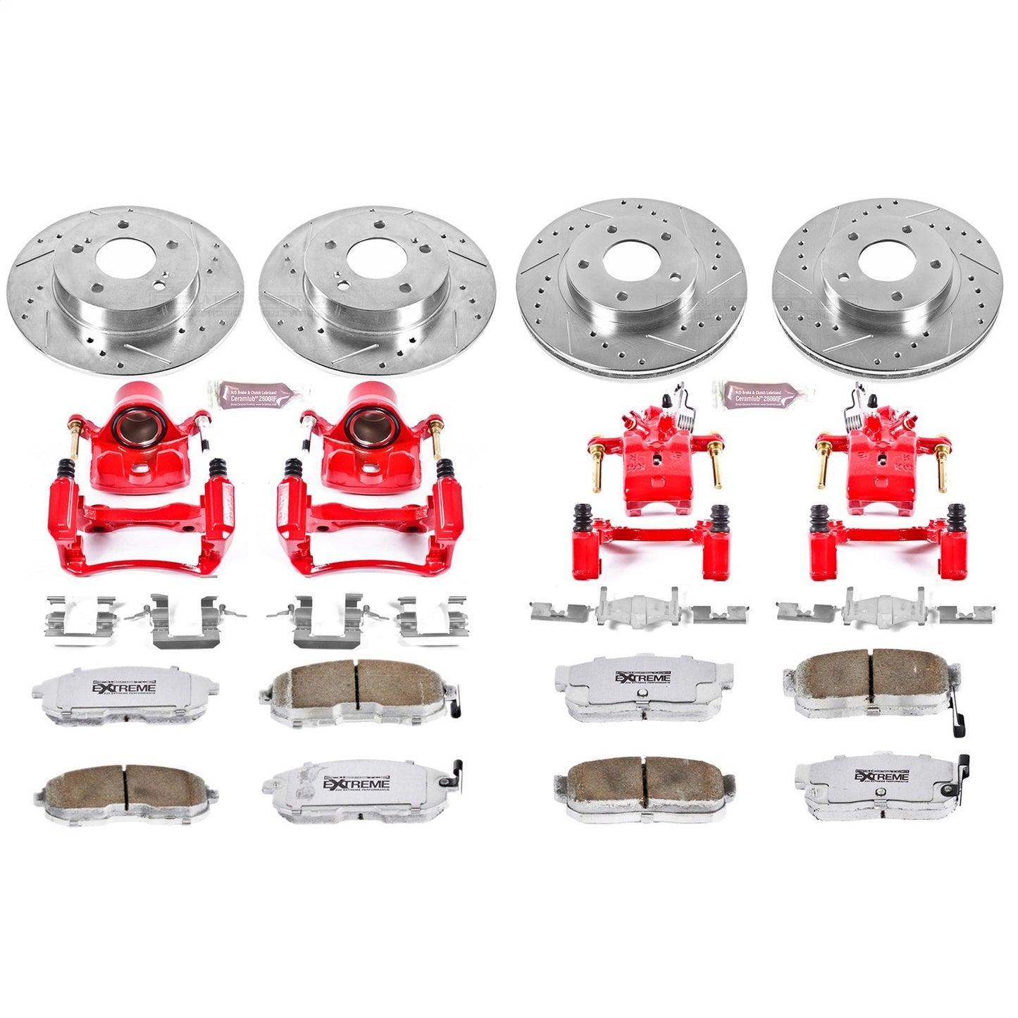 PowerStop Front & Rear Z26 Street Warrior Brake Kit w/ Calipers | Infiniti I30 (2000–2001) (KC2281-26)