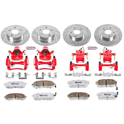 PowerStop Front & Rear Z26 Street Warrior Brake Kit w/ Calipers | Infiniti I30 (2000–2001) (KC2281-26)