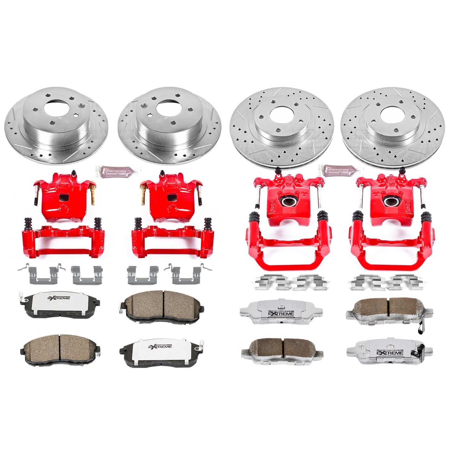 PowerStop Front & Rear Z26 Street Warrior Brake Kit w/ Calipers | Nissan Altima (2002–2006) (KC2283-26)