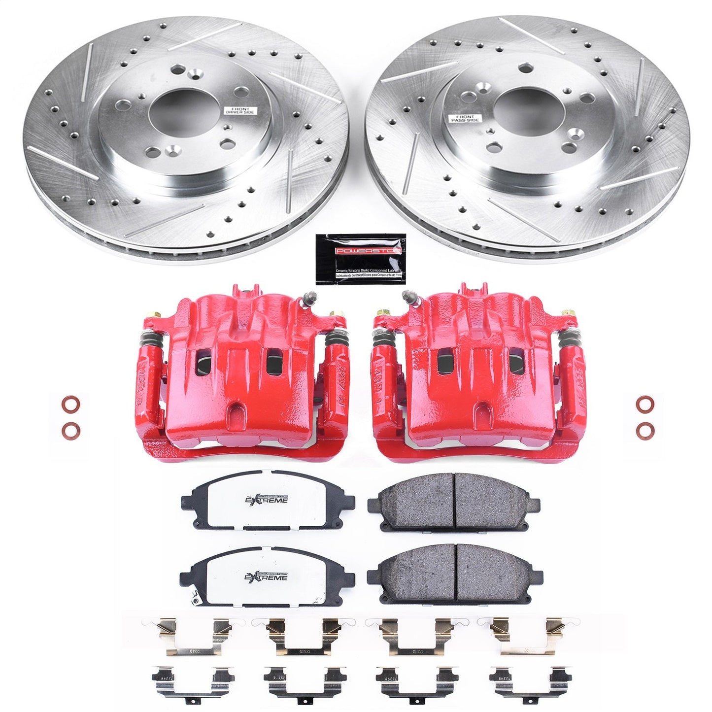 PowerStop Front Z36 Truck & Tow Brake Kit w/ Calipers | Acura MDX (2003–2006) (KC2290-36)