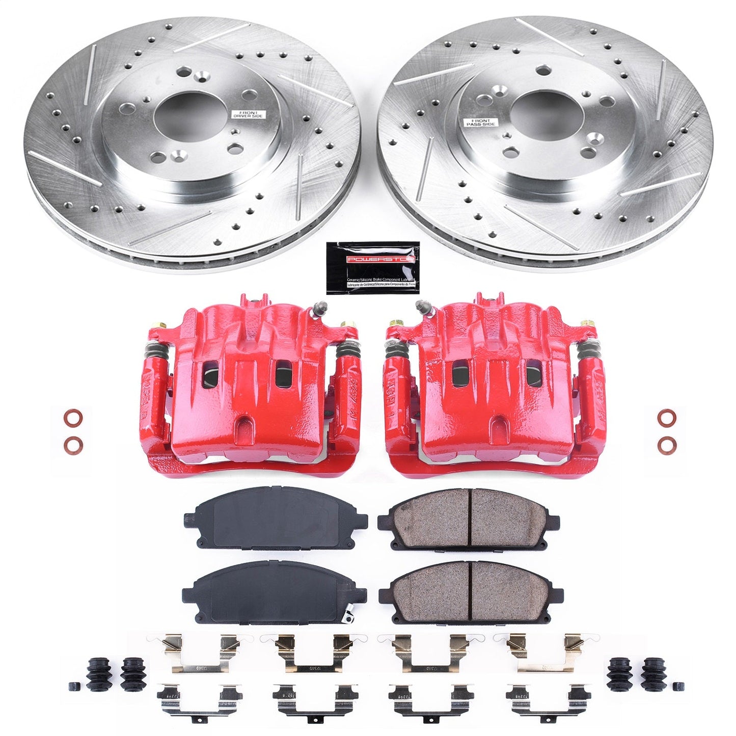 PowerStop Front Z23 Evolution Sport Brake Kit w/ Calipers | Acura MDX (2003–2006) (KC2290)
