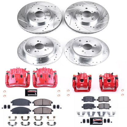 PowerStop Front & Rear Z23 Evolution Sport Brake Kit w/ Calipers | Acura MDX (2003–2006) (KC2291)