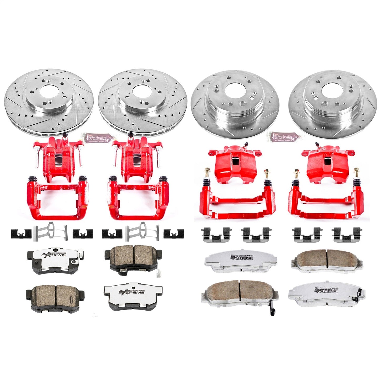 PowerStop Front & Rear Z26 Street Warrior Brake Kit w/ Calipers | Acura TL 1999–2003 (KC2295-26)