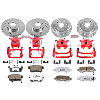 PowerStop Front & Rear Z26 Street Warrior Brake Kit w/ Calipers | Acura CL (2001–2003) (KC2296-26)