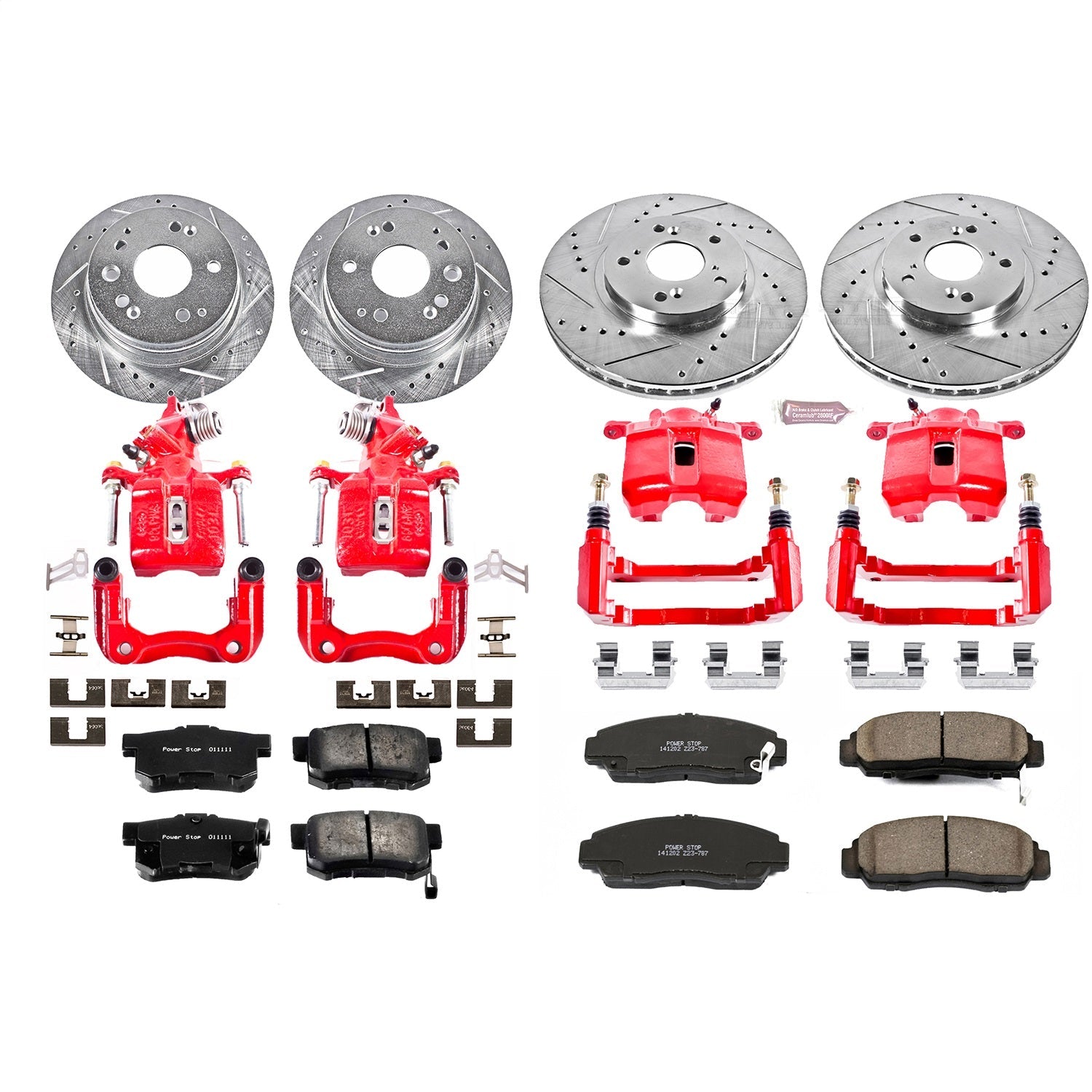 PowerStop Front & Rear Z23 Evolution Sport Brake Kit w/ Calipers | Acura CL (2001–2003) (KC2296)