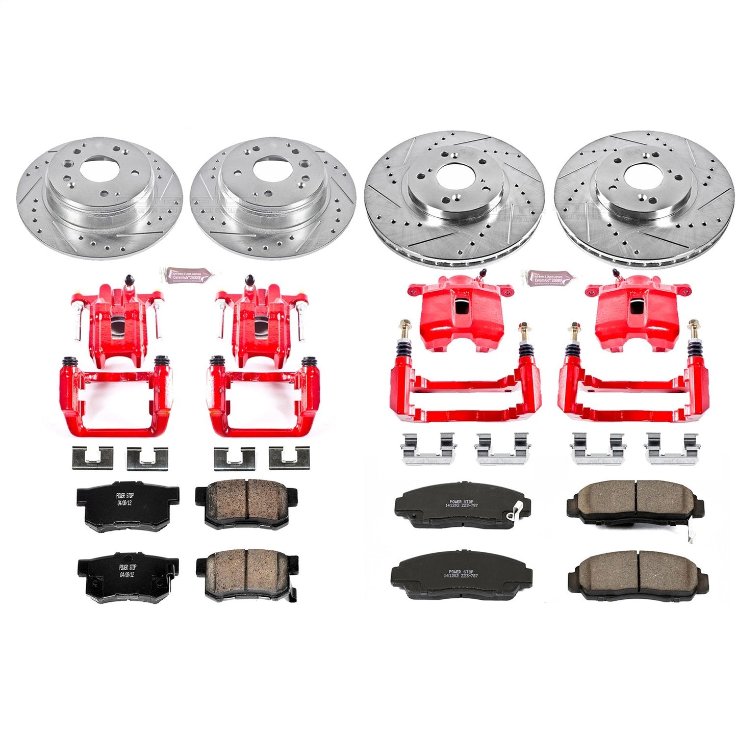 PowerStop Front & Rear Z23 Evolution Sport Brake Kit w/ Calipers | Acura TL (2004–2008) (KC2298)