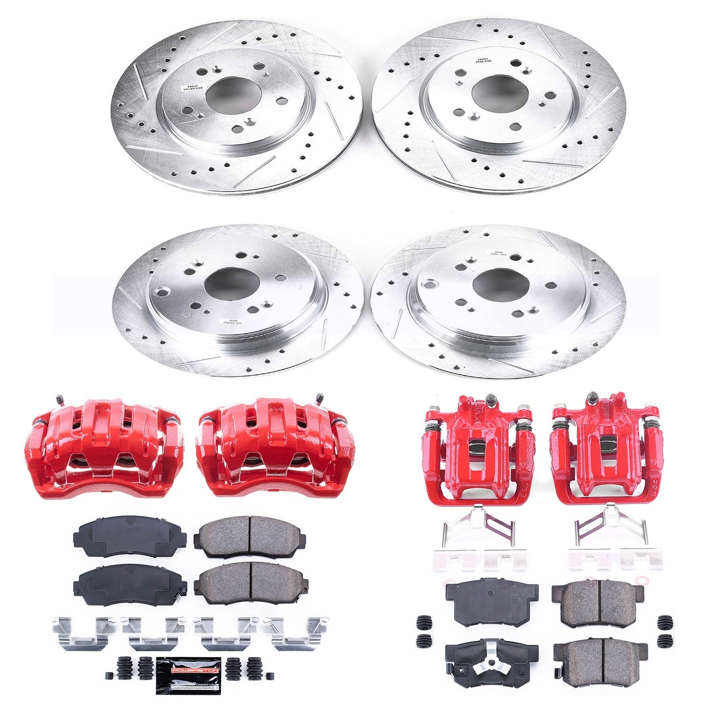PowerStop Front & Rear Z23 Evolution Sport Brake Kit w/ Calipers | Acura RDX 2010–2012 (KC229A)