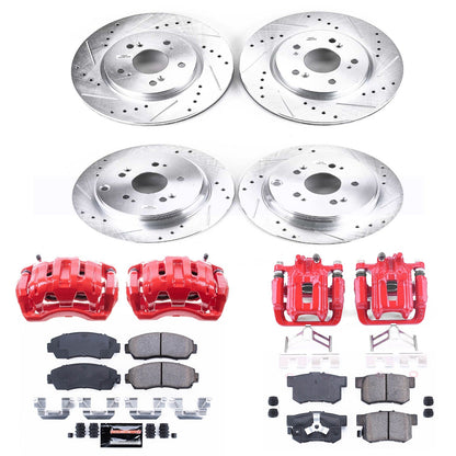 PowerStop Front & Rear Z23 Evolution Sport Brake Kit w/ Calipers | Acura RDX 2010–2012 (KC229A)