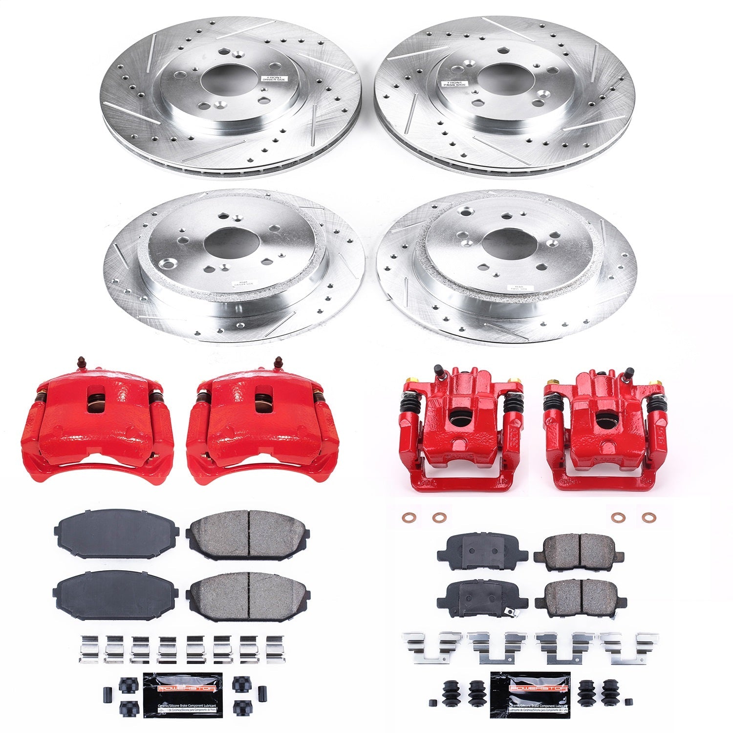 PowerStop Front & Rear Z23 Evolution Sport Brake Kit w/ Calipers | Acura MDX (2001–2002) (KC2300)