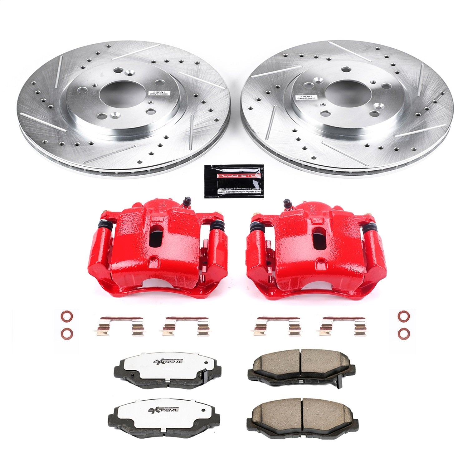 PowerStop Front Z26 Street Warrior Brake Kit w/ Calipers | Honda Pilot (2003–2008) (KC2302-26)