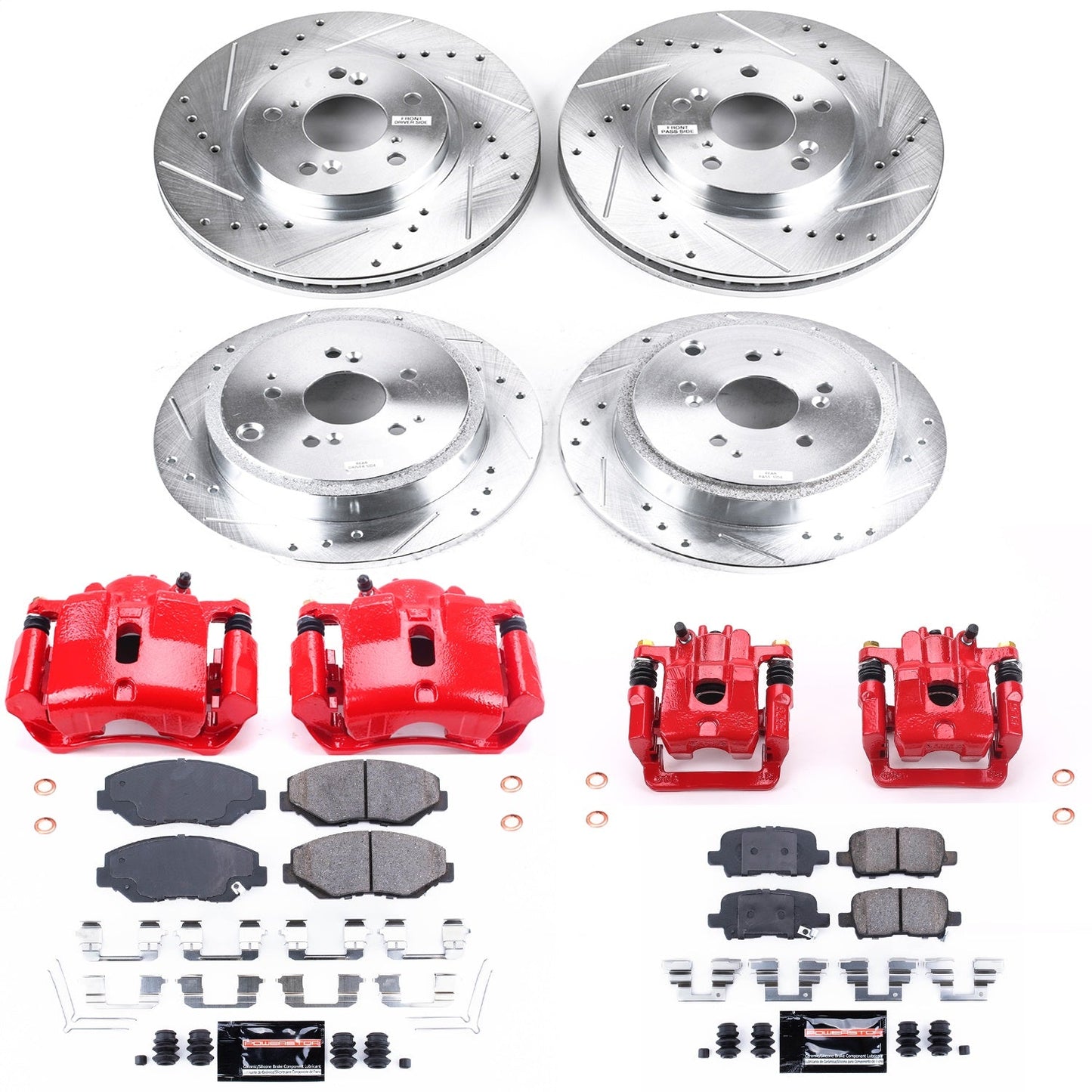 PowerStop Front & Rear Z23 Evolution Sport Brake Kit w/ Calipers | Honda Pilot (2003–2008) (KC2303)