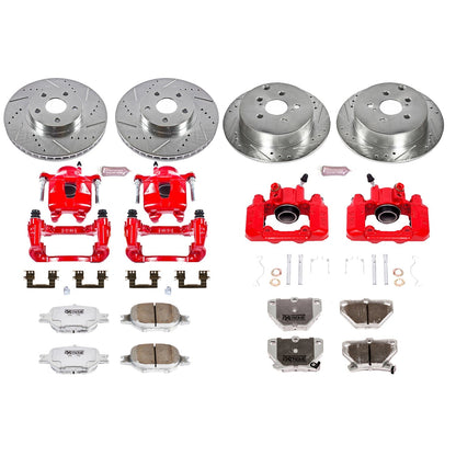 PowerStop Front & Rear Z26 Street Warrior Brake Kit w/ Calipers | Toyota Celica (2003–2005) (KC2314A-26)