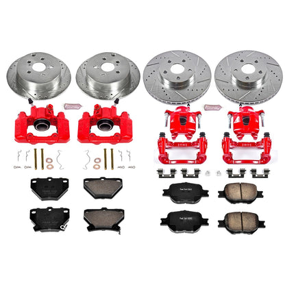 PowerStop Front & Rear Z23 Evolution Sport Brake Kit w/ Calipers | Toyota Celica (2003–2005) (KC2314A)