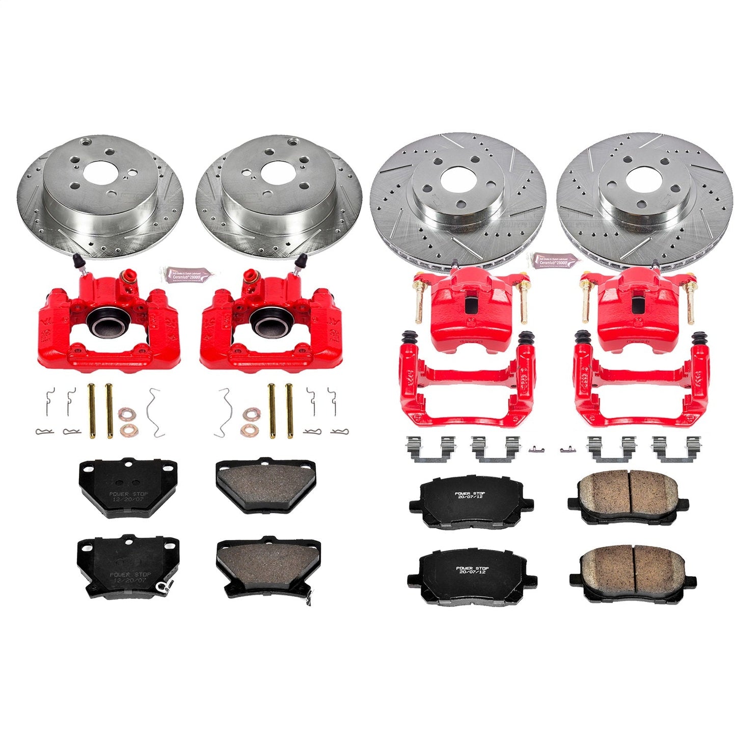 PowerStop Front & Rear Z23 Evolution Sport Brake Kit w/ Calipers | Pontiac Vibe (2003–2006) (KC2317)