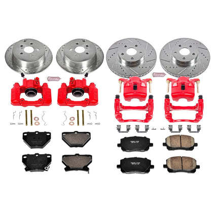 PowerStop Front & Rear Z23 Evolution Sport Brake Kit w/ Calipers | Pontiac Vibe (2003–2006) (KC2317)