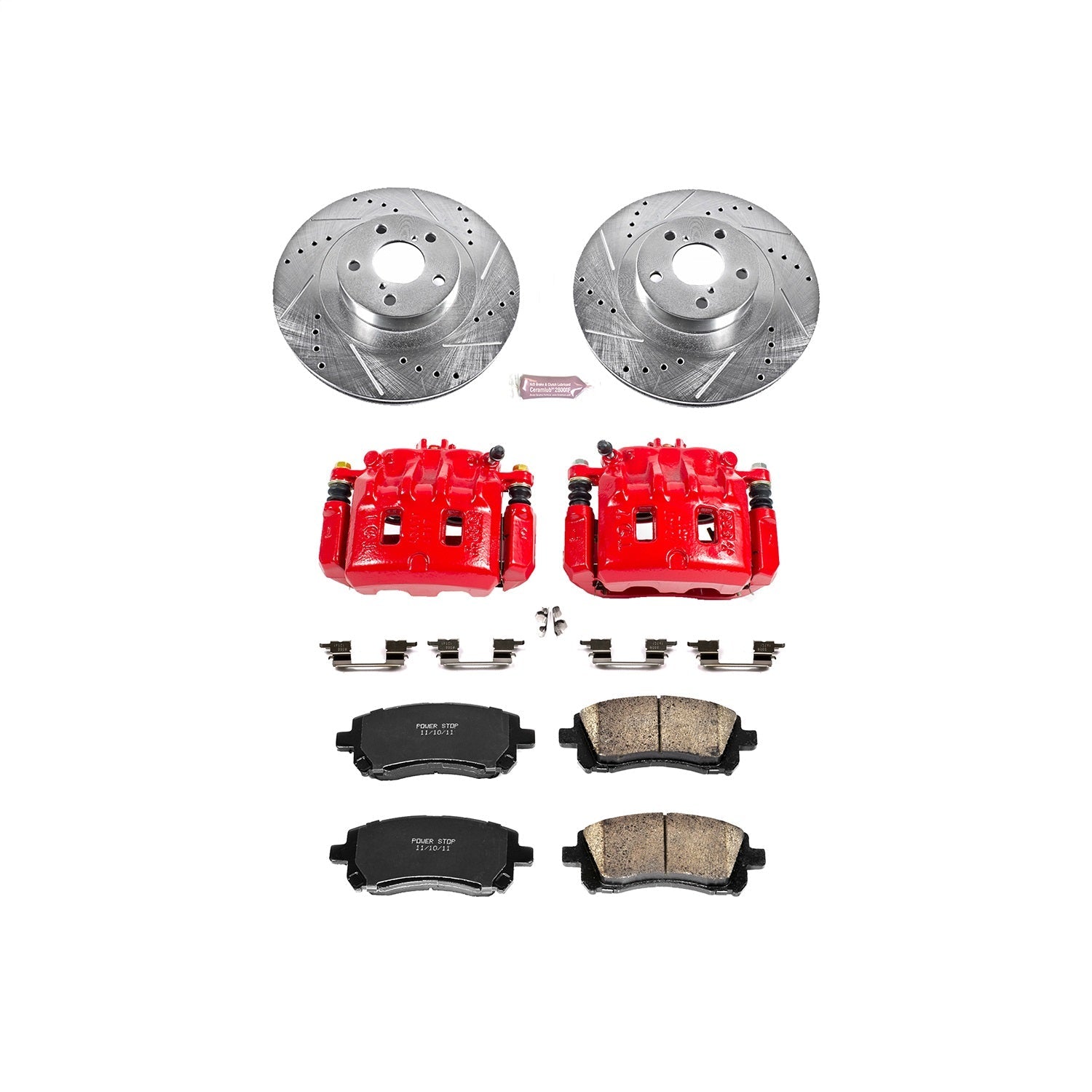 PowerStop Front Z23 Evolution Sport Brake Kit w/ Calipers | Subaru Impreza (2002–2003) (KC2369)