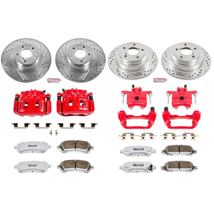 PowerStop Front & Rear Z26 Street Warrior Brake Kit w/ Calipers | Subaru Impreza (2002–2003) (KC2371-26)