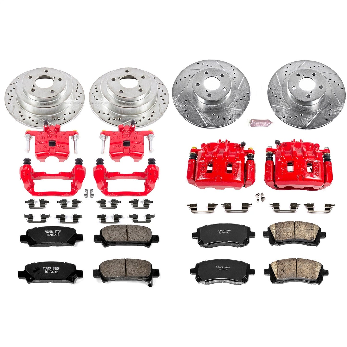 PowerStop Front & Rear Z23 Evolution Sport Brake Kit w/ Calipers | Subaru Impreza (2002–2003) (KC2371)