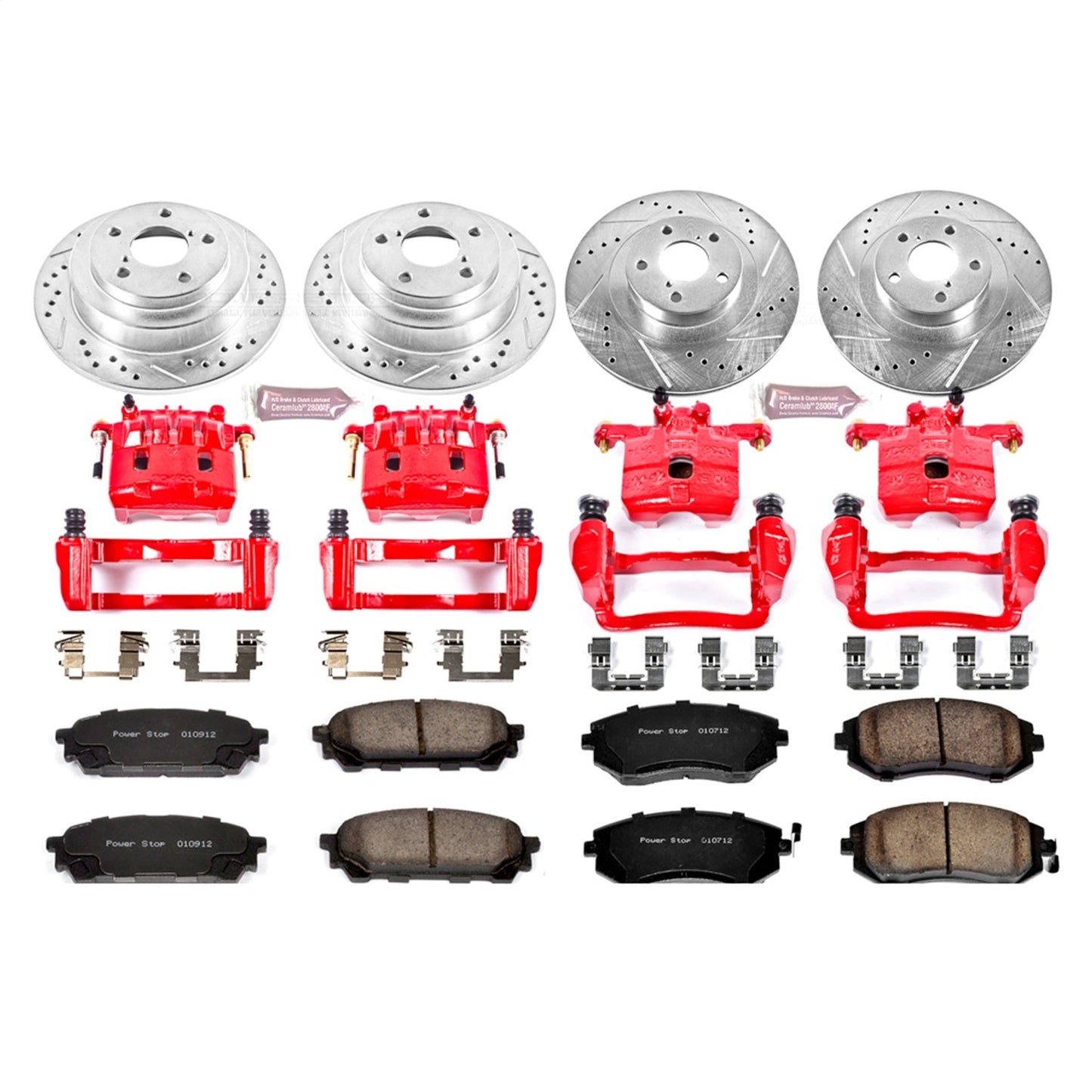PowerStop Front & Rear Z23 Evolution Sport Brake Kit w/ Calipers | Saab 9-2X (2005–2006) (KC2376)