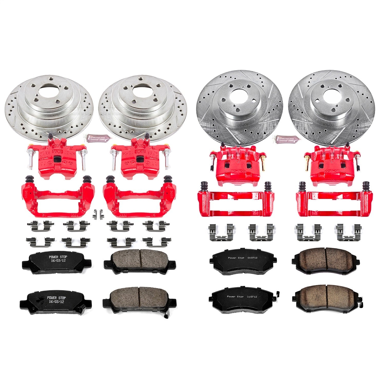 PowerStop Front & Rear Z23 Evolution Sport Brake Kit w/ Calipers | Subaru Forester (2003) (KC2377)