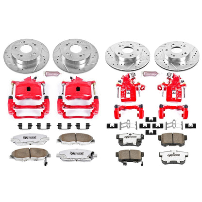 PowerStop Front & Rear Z26 Street Warrior Brake Kit w/ Calipers | Honda Civic 2006–2011 (KC2385-26)