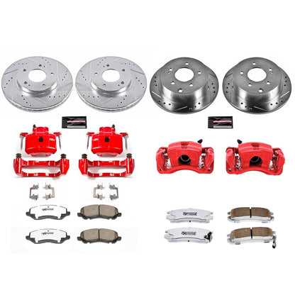 PowerStop Front & Rear Z26 Street Warrior Brake Kit w/ Calipers | Mitsubishi Galant (2004–2012) (KC2395-26)