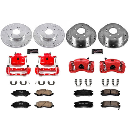 PowerStop Front & Rear Z23 Evolution Sport Brake Kit w/ Calipers | Mitsubishi Galant (2004–2012) (KC2395)
