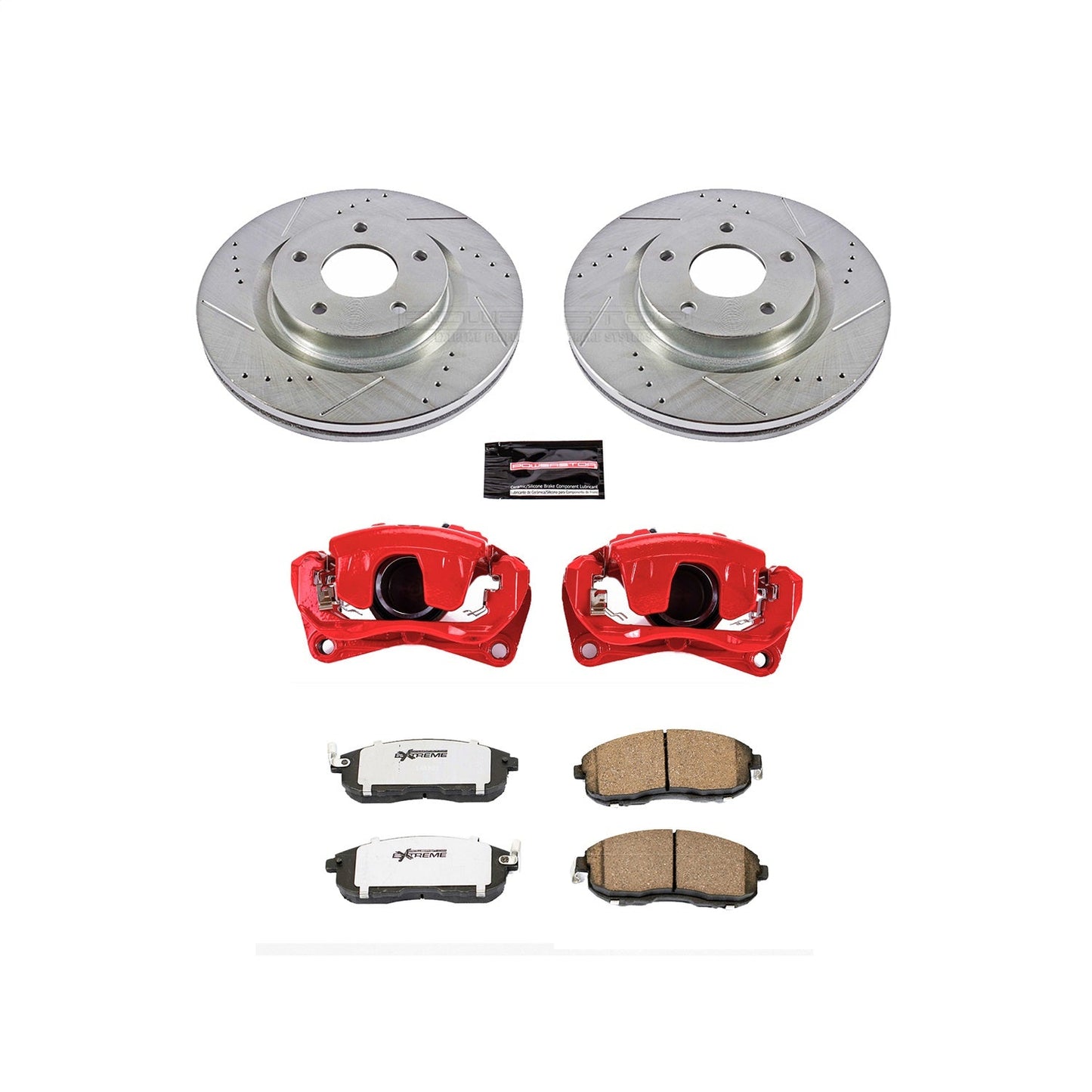 PowerStop Front Z26 Street Warrior Brake Kit w/ Calipers | Nissan Altima (2007–2010) (KC241-26)