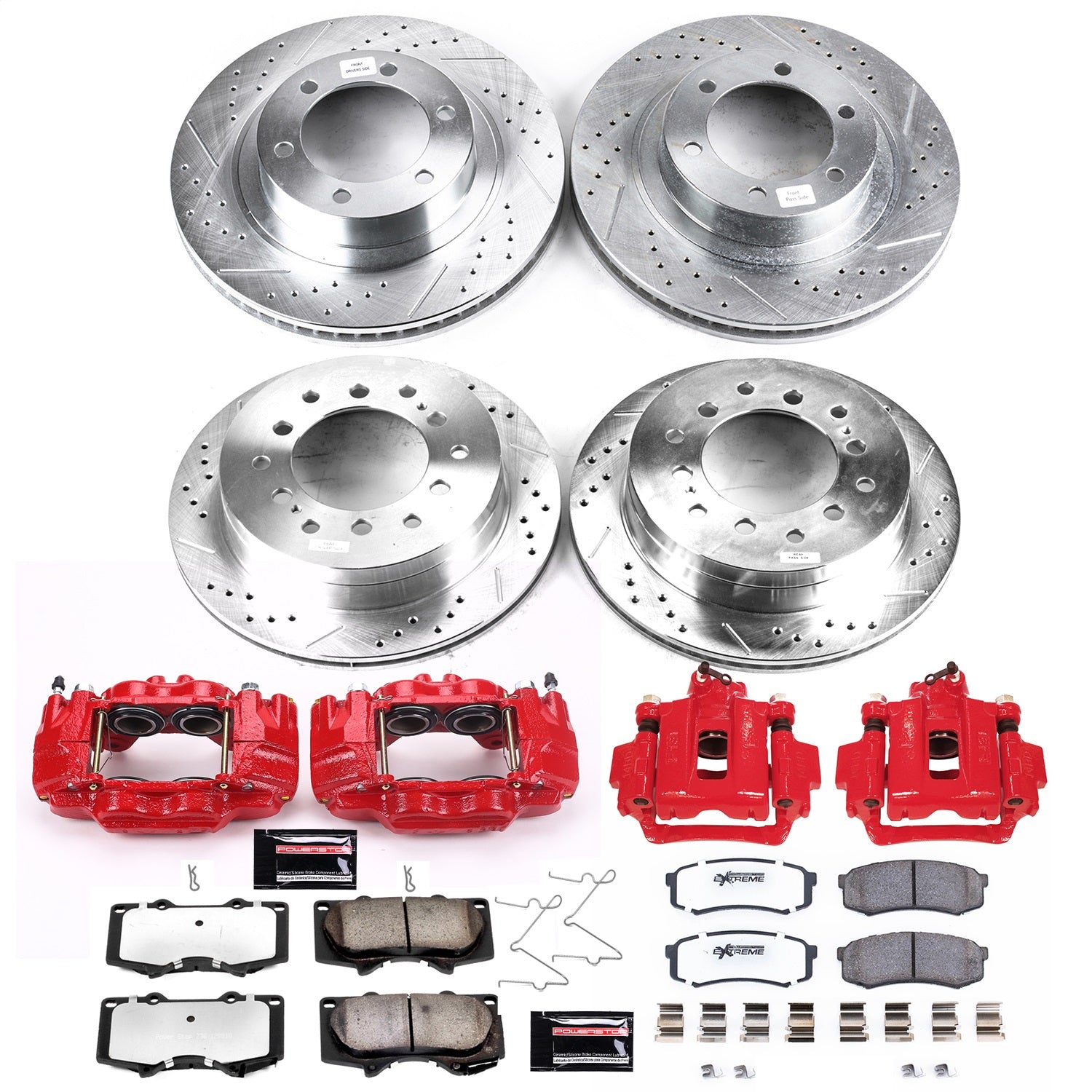 PowerStop Front and Rear Z36 Truck & Tow Kit w/ Calipers | Toyota 4Runner 2003–2009 (KC2422-36)