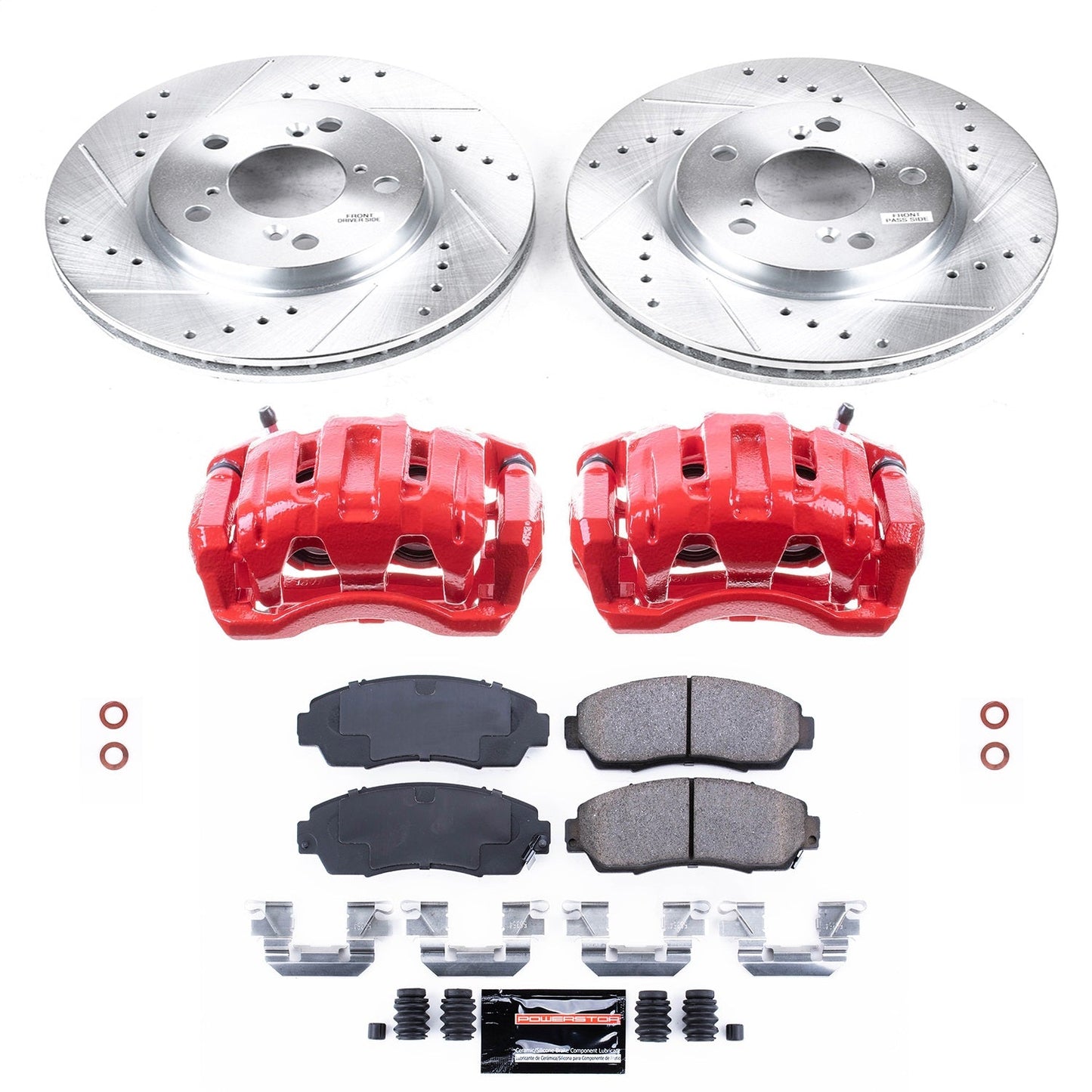 PowerStop Front Z23 Evolution Sport Brake Kit w/Calipers | Honda Odyssey (2005–2010) (KC2435)