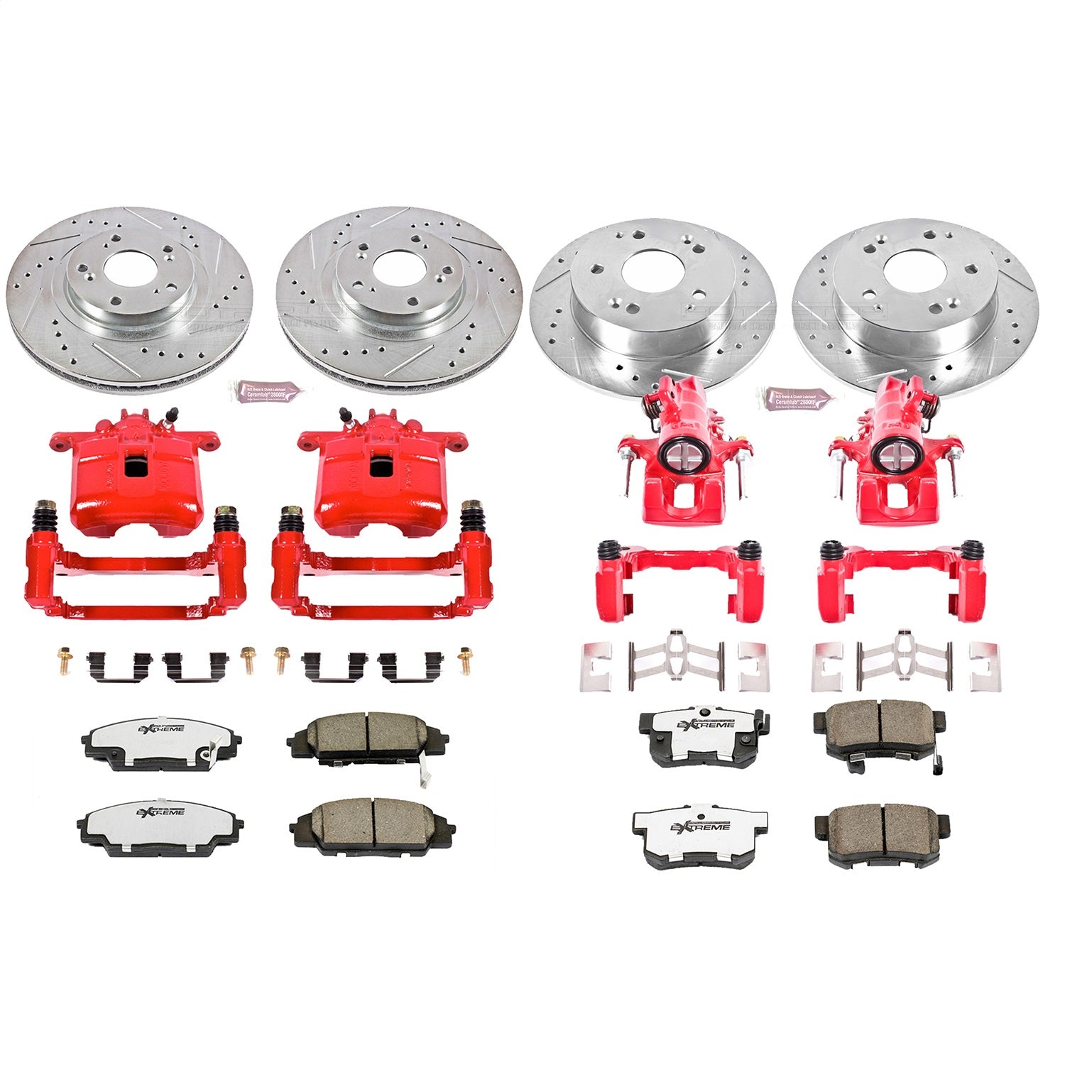 PowerStop Front & Rear Z26 Street Warrior Brake Kit w/ Calipers | Acura RSX (2002–2006) (KC2441-26)