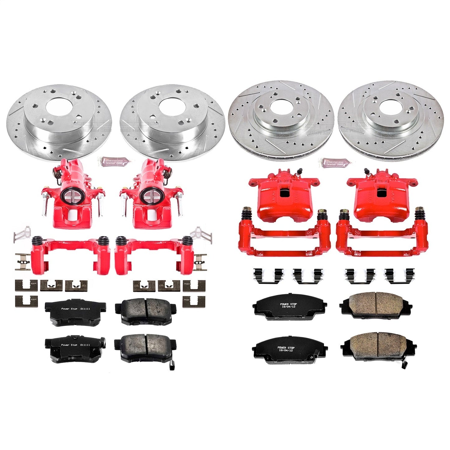 PowerStop Front & Rear Z23 Evolution Sport Brake Kit w/ Calipers | Acura RSX (2002–2006) (KC2441)