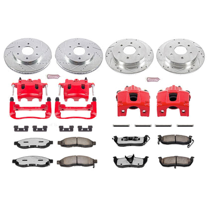 PowerStop Front and Rear Z36 Truck & Tow Kit w/ Calipers | Nissan Titan (2004–2005) (KC2443-36)