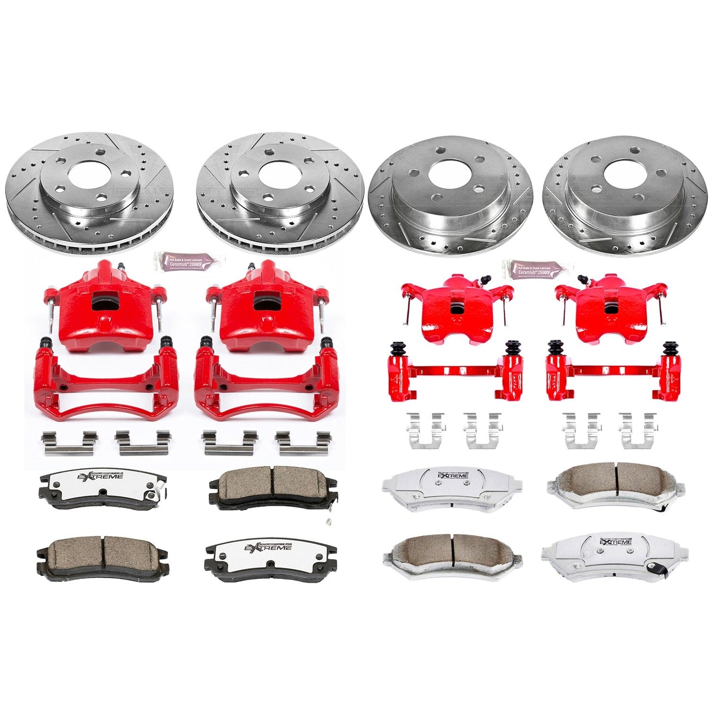 PowerStop Front & Rear Z26 Street Warrior Brake Kit w/ Calipers | Buick Century (2004–2005) (KC2554-26)